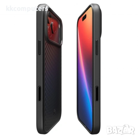 Оригинален кейс Spigen Enzo Aramid T, За iPhone 17 Pro Max (6.9), Черен и Протектор, снимка 7 - Калъфи, кейсове - 54158569