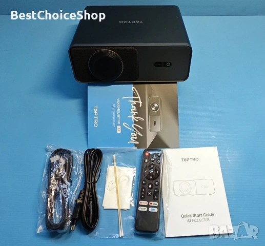 Проектор TOPTRO A1 Smart 4K WiFi 6 Netflix, снимка 5 - Плейъри, домашно кино, прожектори - 54856964