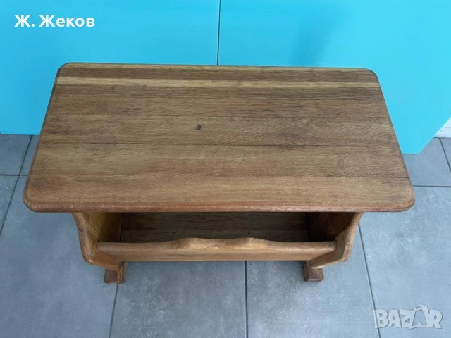 Дървена помощна масичка / поставка за вестници, снимка 5 - Маси - 54895906