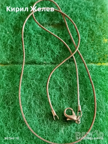 Сребърен синджир плетка тип змийска кожа много елегантен дизайн 54215, снимка 6 - Колиета, медальони, синджири - 53993036