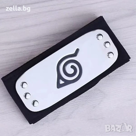 Бандана Naruto Konoha – Гравирана метална плочка 10x4 см, 95 см, за косплей и фенове на аниме 10002, снимка 5 - Колекции - 54655824