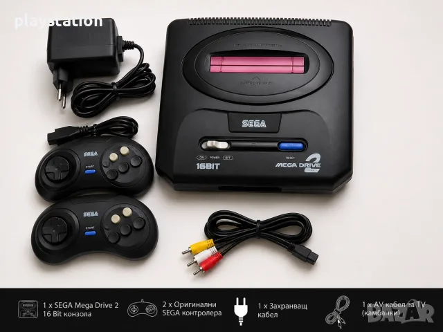 Чисто нова SEGA Mega Drive 2 (16-Bit) – Пълен комплект с оригинална кутия, снимка 2 - Други игри и конзоли - 55483051