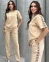 Дамски спортен комплект Памук Тениска + Долнище с лента L-XL |, снимка 1
