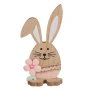 Великденско настолно дървено декоративно зайче с цвете, 8.5x4.5x17 см_1248342, снимка 4