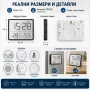 Модерен LED дигитален настолен часовник с температура влага магнит за стена на батерии влагомер, снимка 6