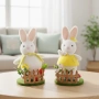 6511 Великденска декорация Зайче в градинка, 12 см, снимка 1