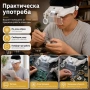 Увеличителна часовникарска лупа за глава око очила с LED осветление светлина лампа бижутери мощна, снимка 5