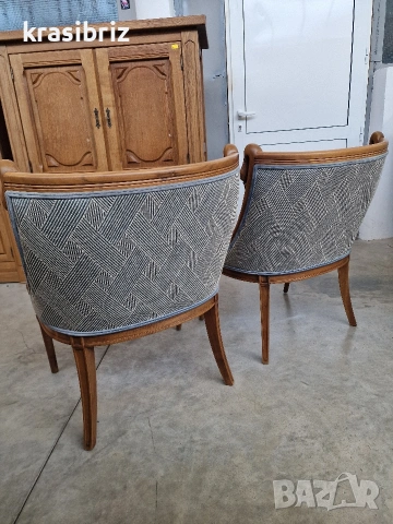 Масивно Ретро Кресло-"Chauffeuse"-2 броя-внос от Германия!ОБЯВЕНАТА ЦЕНА Е ЗА БРОЙ!, снимка 10 - Столове - 54108338