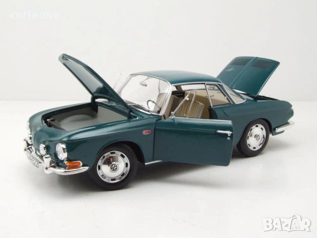 Volkswagen Karmann Ghia 1500 1963 - мащаб 1:18 на Norev моделът е нов в кутия VW, снимка 4 - Колекции - 54855189