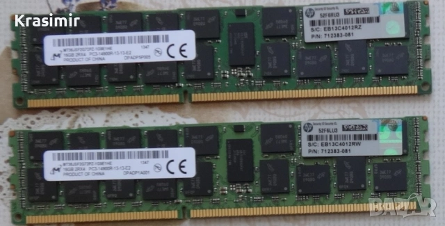 Сървърна памет 16GB 2Rx4 PC3-14900R ECC DDR3 RDIMM Server Memory RAM Micron и Samsung, снимка 3 - RAM памет - 54610530