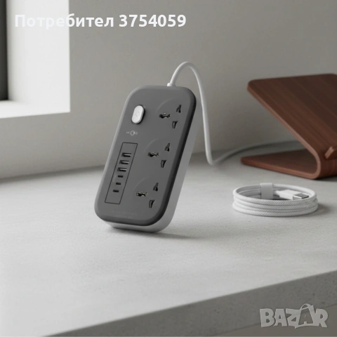 Разклонител KL GO PS-300 2500W с USB зареждане и защита за безопасност и комфорт в дома и офиса