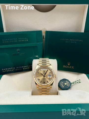 Rolex Day-Date 40mm Yellow Gold 18K Champagne Automatic Мъжки / Унисекс Различни Варианти, снимка 2 - Мъжки - 54047730