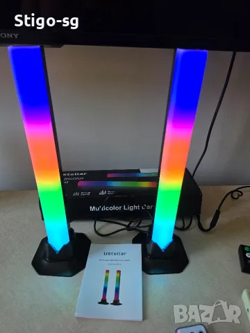 Ustellar Multicolor Light Bar – 2 бр. RGB LED лампи за TV / Gaming / PC Продавам комплект Ustellar , снимка 4 - Друга електроника - 55641023