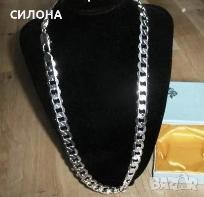Нов, ултра масивен дълъг 62 см. сребърен ланец. В кутия.