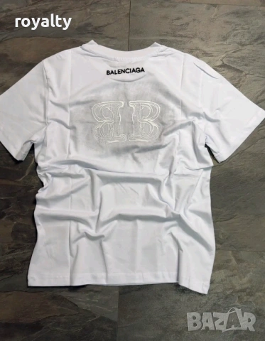 Balenciaga Нова Бяла Мъжка Тениска 