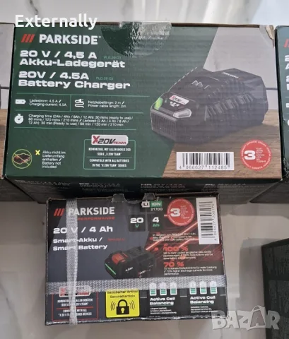 Батерии 20V 2Ah, 4Ah + зарядно PARKSIDE X20V TEAM - Нови, снимка 8 - Други инструменти - 55476666