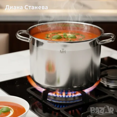 Неръждаема тенджера - MERCURY HAUS COSMO PREMIUM – издържа натоварване, готви равномерно и служи с г, снимка 2 - Съдове за готвене - 55591299