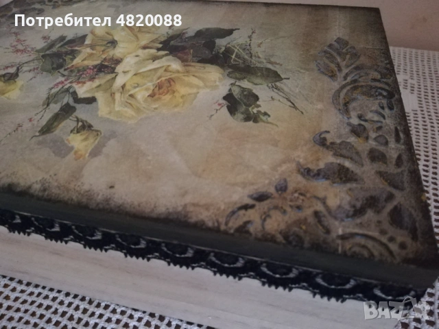 Кутия за бижута дървена ръчна декорация с релеф, снимка 5 - Други - 54495146