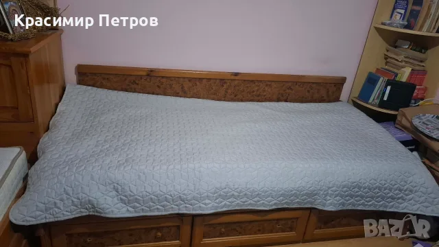 Единични легла от естествена дървесина с матраци и ракла., снимка 5 - Спални и легла - 55440757