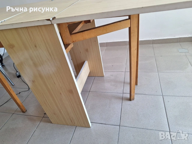 Голяма ретро маса -сгъваема , снимка 4 - Декорация за дома - 30497568