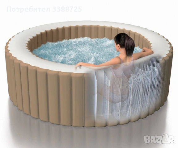 Надуваемо джакузи INTEX PureSpa™ Bubble Massage, 165см х 71см, снимка 3 - Басейни и аксесоари - 54589382