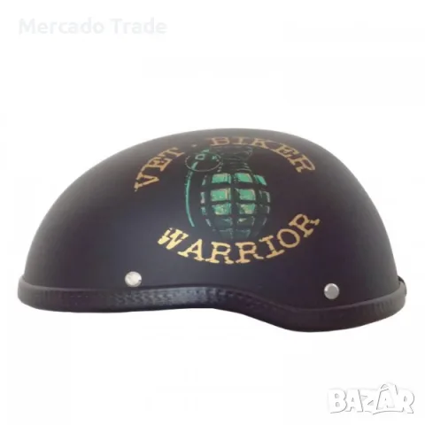 Ретро каска за мотор Mercado Trade, Тип канче, Граната, Черен Мат, снимка 2 - Аксесоари и консумативи - 55636858