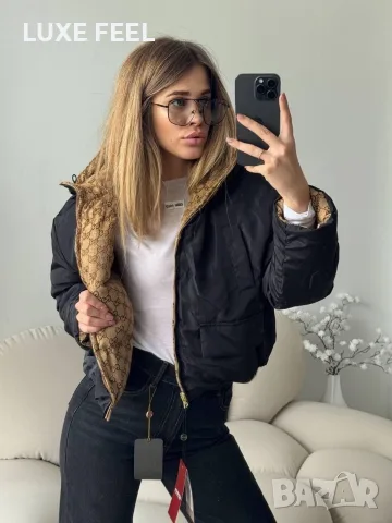 Gucci ⚜️Дамско Двулицево Зимно Яке , снимка 2 - Якета - 55648212