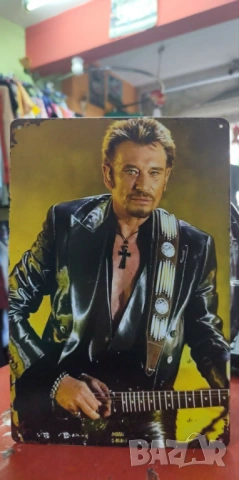 Johnny Hallyday-метална табела (плакет), снимка 2 - Китари - 54495191