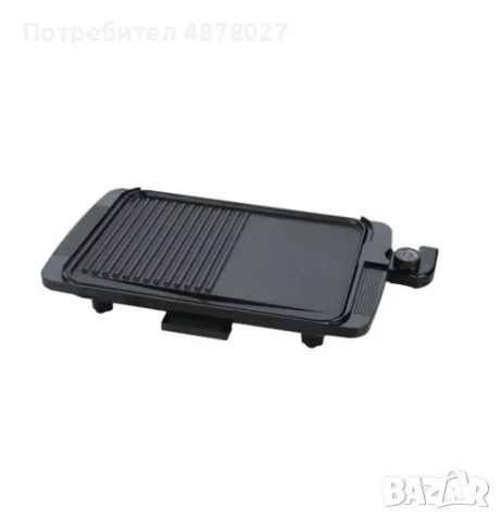 Скара Rosberg, 1500W, бр. 1 36x26см. плоча с 2 зони на печене, Незалепващо покритие, Черен, 2 ГОДИНИ, снимка 3 - Скари - 55555013