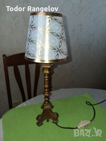 Малка нощна месингова лампа , снимка 5 - Настолни лампи - 54249195