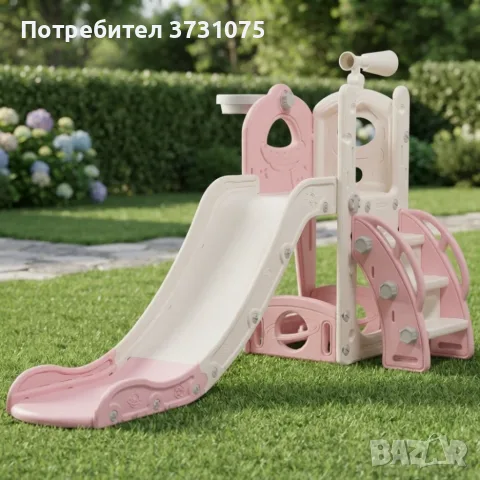 Самостоятелна детска пързалка със стълба 3 в 1 – за вътрешна и външна употреба, безопасна и стабилна