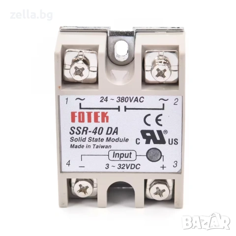 Полупроводниково реле (SSR) SSR-40DA 40A 24-380VAC за PLC микроконтролери управление на мотори 10448