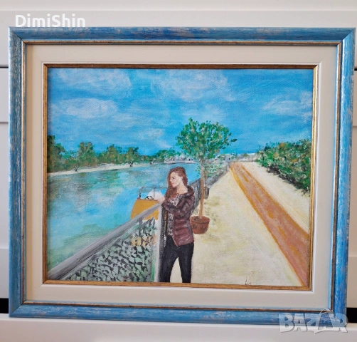 Картина " Гребна база " 31/37 см., снимка 2 - Картини - 54436421