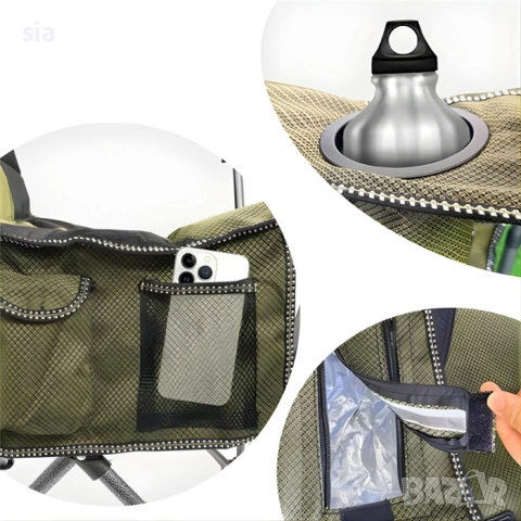 Сгъваем стол+ джоп с цип, до 160 кг, снимка 4 - Къмпинг мебели - 44986347