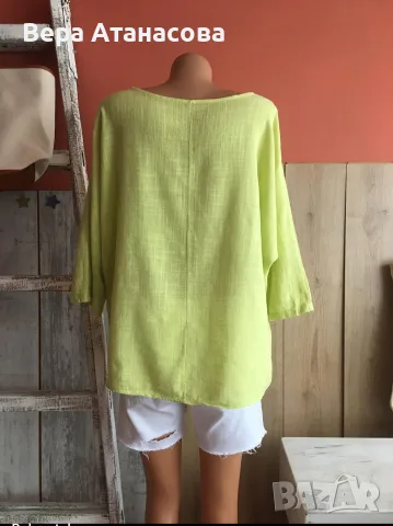 🍋🍋🍋 Ленена блуза в свободна кройка🍈🍈🍈, снимка 3 - Тениски - 55617544