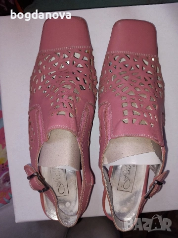 Розови сандали от естествена кожа, 39 номер, стелка 25 см, снимка 5 - Сандали - 53986061