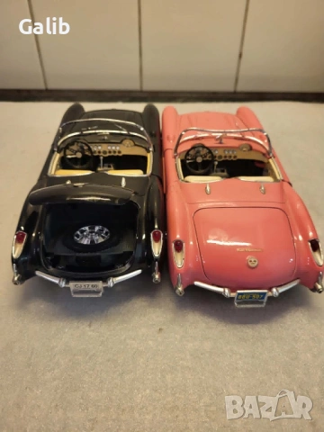 Chevrolet Corvett 1957 Burago метална колекционерска количка, снимка 4 - Антикварни и старинни предмети - 54611865