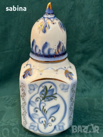 Руски порцелан Буркан за чай (чайница). Кисловодск, СССР, снимка 6 - Кутии за храна - 54946884