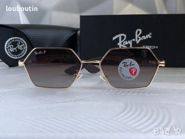 Ray Ban Ferrari Mъжки слънчеви очила осмоъгълни с поляризация, снимка 6 - Слънчеви и диоптрични очила - 55148994