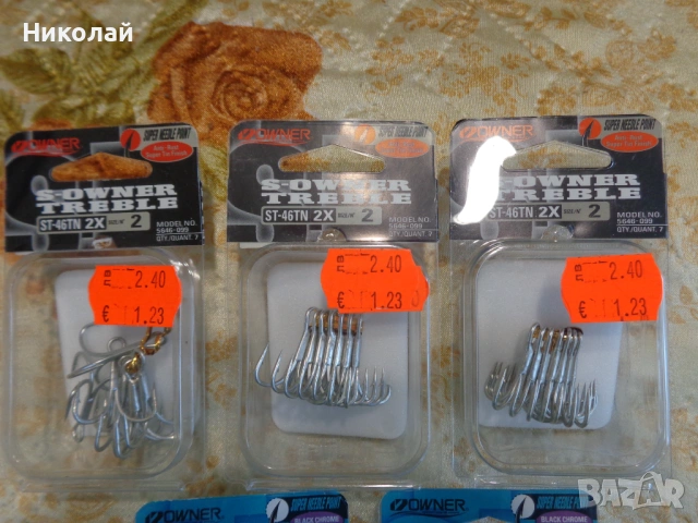 Тройни куки(морски,два хикса)., снимка 2 - Такъми - 54947367