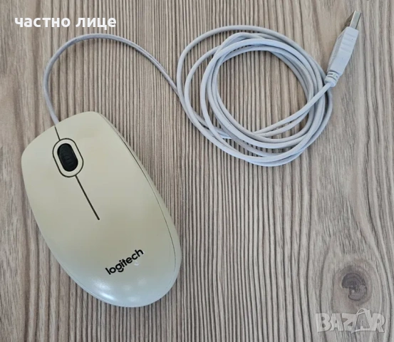 🎁Подарявам с друга покупка!!! Мишка Logitech B100, Бяла, снимка 2 - Клавиатури и мишки - 54892554
