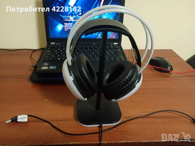 Геймърски без жични слушалки RGB светлини