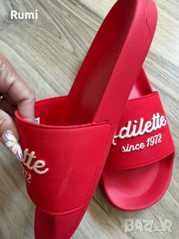 Чисто нови оригинални червени чехли adidas adilette ! 41,42,43,46 н, снимка 5 - Мъжки чехли - 54724574