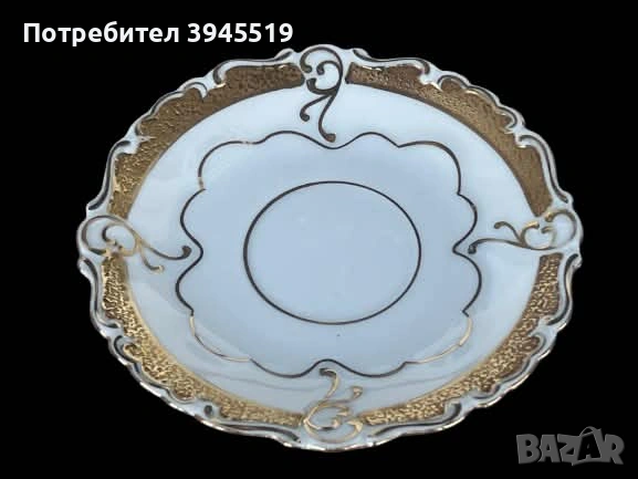 Рядък уникален порцеланов сет с позлата, снимка 9 - Антикварни и старинни предмети - 55040335