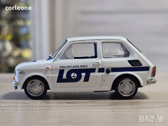 Fiat 126p Polish Airline LOT - мащаб 1:43 на Hachette модела е нов в блистер, снимка 2 - Колекции - 55557285
