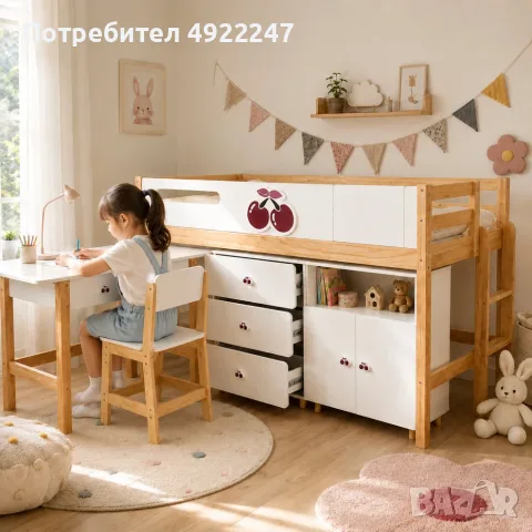 Детско Дървено  Легло , снимка 7 - Мебели за детската стая - 55695993