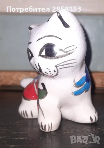 Порцеланова фигура коте, снимка 2 - Статуетки - 55503780