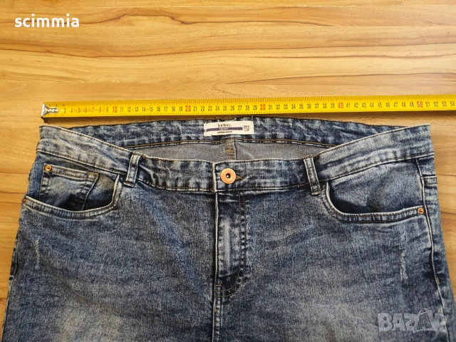Мъжки skinny дънки Janina XL L29, сини с износен ефект, много добро състояние, снимка 14 - Дънки - 54606254