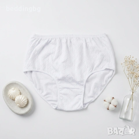 Дамски памучни пликчета (L-6XL) – Плътно релефно трико, БГ качество, снимка 3 - Бельо - 54391236
