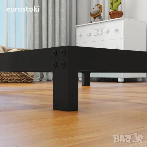 Метална ниска рамка за легло 90 x 200 см, модерно метално легло за възрастни, деца, тийнейджъри, снимка 5 - Спални и легла - 55332128